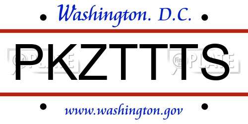 PKZTTTS District Of Columbia License Plate