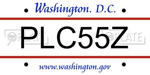 PLC55Z District Of Columbia License Plate