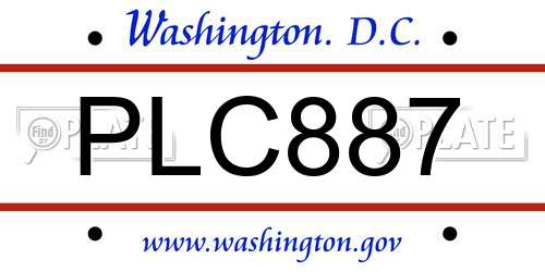 PLC887 District Of Columbia License Plate
