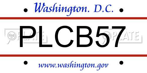 PLCB57 District Of Columbia License Plate