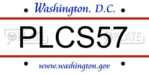 PLCS57 District Of Columbia License Plate