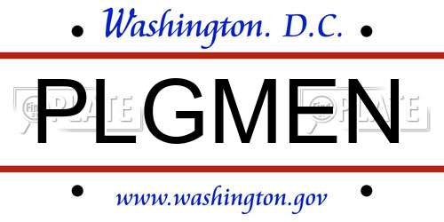 PLGMEN District Of Columbia License Plate