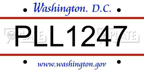 PLL1247 District Of Columbia License Plate