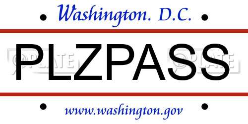 PLZPASS District Of Columbia License Plate