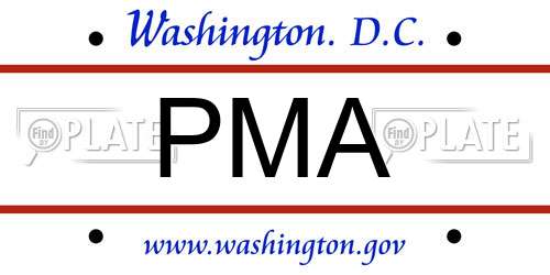 PMA District Of Columbia License Plate