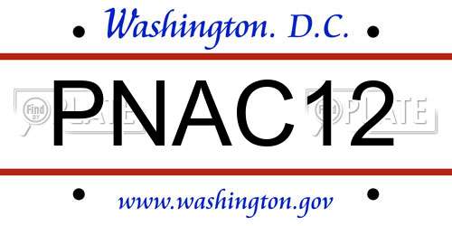 PNAC12 District Of Columbia License Plate