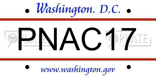PNAC17 District Of Columbia License Plate
