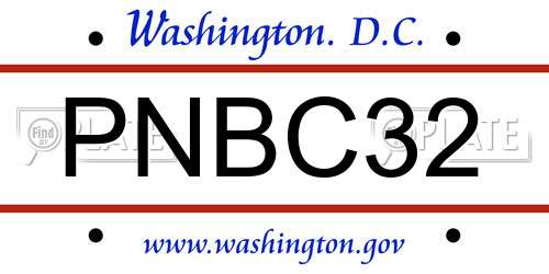PNBC32 District Of Columbia License Plate