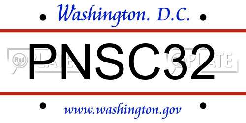 PNSC32 District Of Columbia License Plate