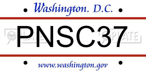 PNSC37 District Of Columbia License Plate