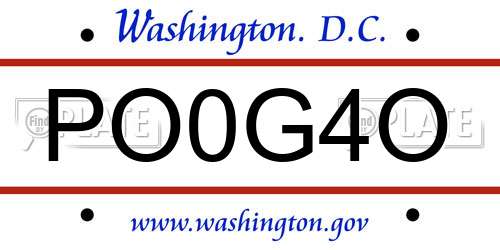 PO0G4O District Of Columbia License Plate