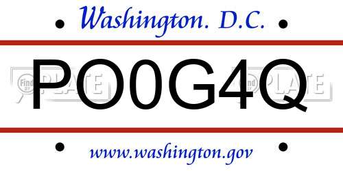 PO0G4Q District Of Columbia License Plate