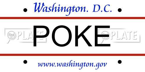 POKE District Of Columbia License Plate