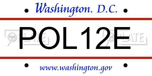 POL12E District Of Columbia License Plate