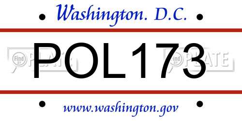 POL173 District Of Columbia License Plate