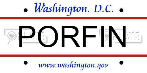 PORFIN District Of Columbia License Plate