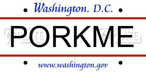 PORKME District Of Columbia License Plate