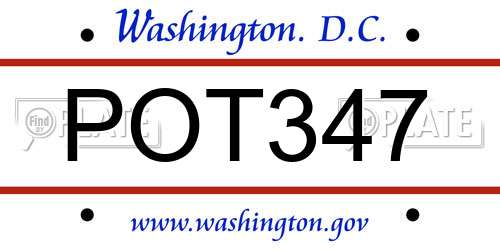 POT347 District Of Columbia License Plate