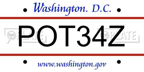 POT34Z District Of Columbia License Plate