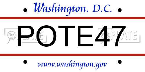 POTE47 District Of Columbia License Plate