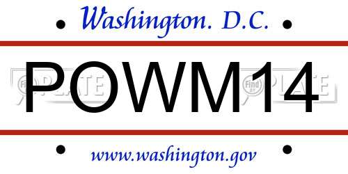 POWM14 District Of Columbia License Plate