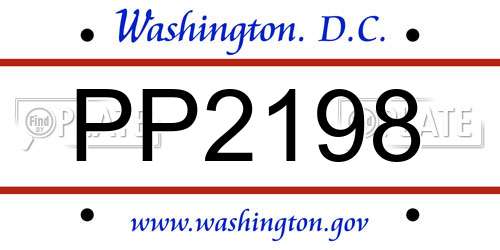 PP2198 District Of Columbia License Plate