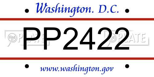 PP2422 District Of Columbia License Plate