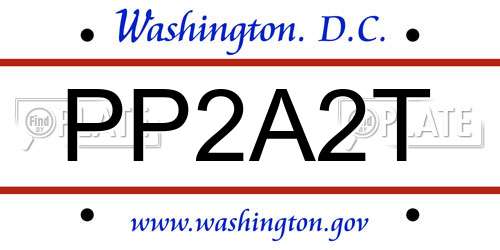 PP2A2T District Of Columbia License Plate