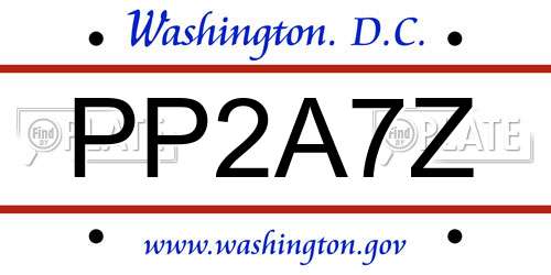PP2A7Z District Of Columbia License Plate