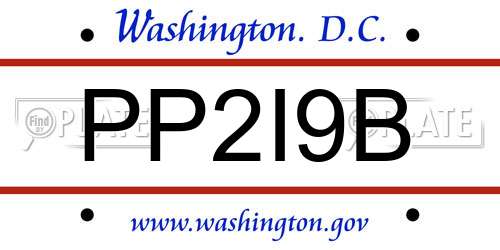 PP2I9B District Of Columbia License Plate