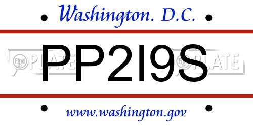 PP2I9S District Of Columbia License Plate