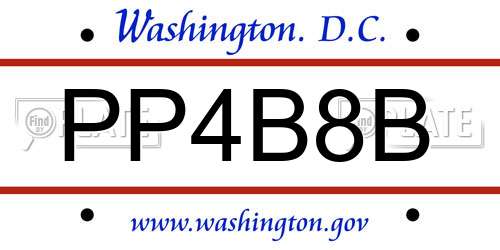 PP4B8B District Of Columbia License Plate