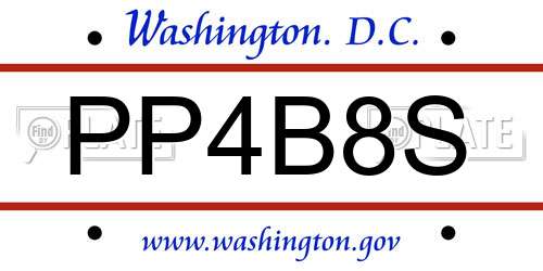 PP4B8S District Of Columbia License Plate
