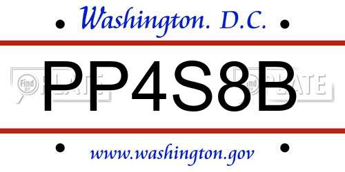 PP4S8B District Of Columbia License Plate