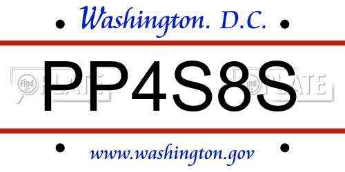 PP4S8S District Of Columbia License Plate