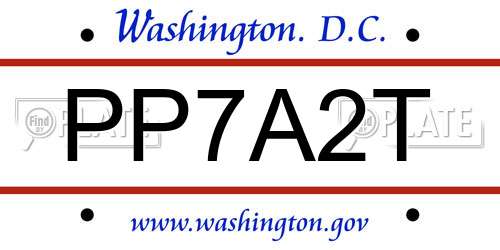 PP7A2T District Of Columbia License Plate