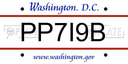 PP7I9B District Of Columbia License Plate