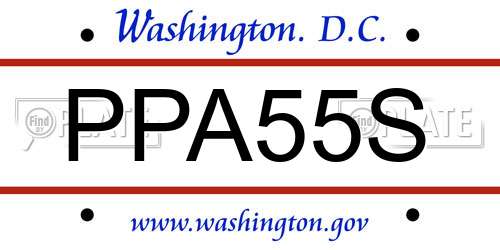 PPA55S District Of Columbia License Plate