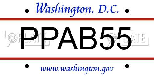 PPAB55 District Of Columbia License Plate