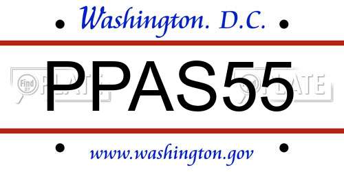 PPAS55 District Of Columbia License Plate