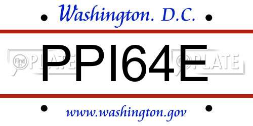 PPI64E District Of Columbia License Plate