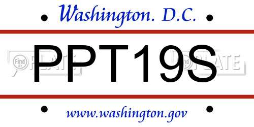 PPT19S District Of Columbia License Plate