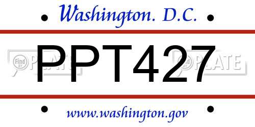 PPT427 District Of Columbia License Plate