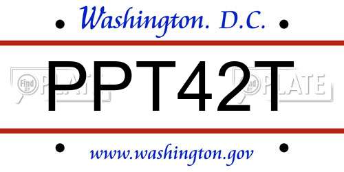 PPT42T District Of Columbia License Plate