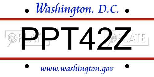 PPT42Z District Of Columbia License Plate