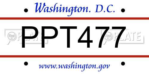 PPT477 District Of Columbia License Plate