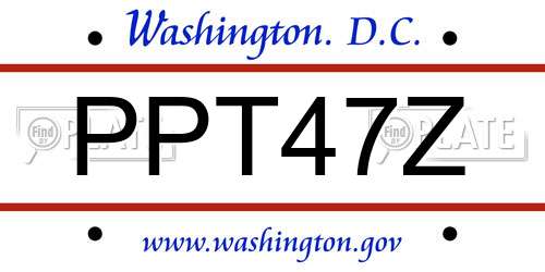 PPT47Z District Of Columbia License Plate