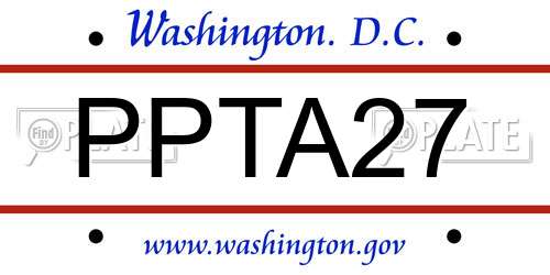 PPTA27 District Of Columbia License Plate