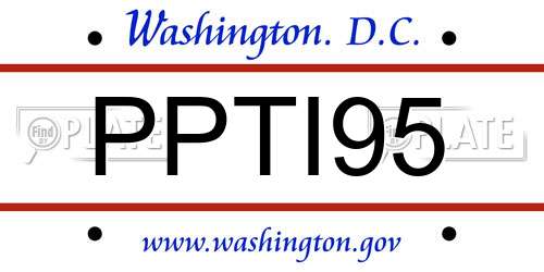 PPTI95 District Of Columbia License Plate