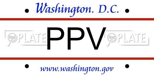 PPV District Of Columbia License Plate